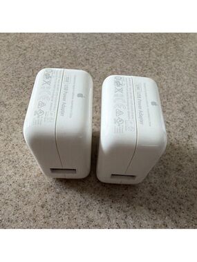 Apple 10W USB Wall Adapter / Travel Charger - White (MC359LL/A) A1357 Set of 2